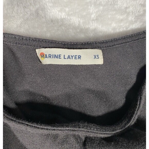 Marine Layer Farrah Slip Dress Tie Shoulder Strap Midi Charcoal Gray Women's XS - Picture 3 of 6